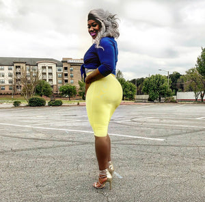 So Snatched Pencil Skirt (Yellow)