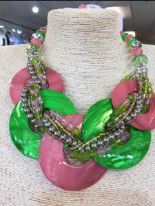 Pink and Green Necklace